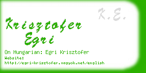 krisztofer egri business card